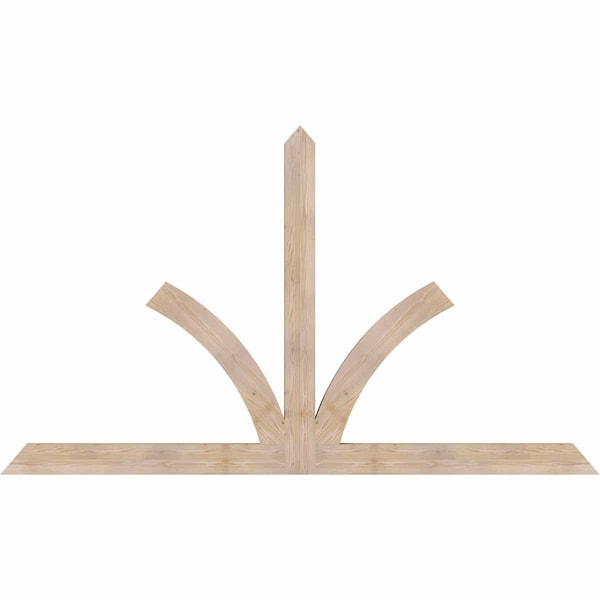Ekena Millwork Richland Smooth Timber Gable Bracket, Douglas Fir, 108"W x 63"H x 3 1/2"D x 5 1/2"F, 14/12 Pitch GBW108X63X0406RIC00SDF - main